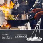 Small Yosukata Zestaw 3 Narzędzi Odpornych na Ciepło - Łopatka Łyżka Wazowa i Cedzak 43 cm do Woka 