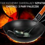 Small Yosukata Zestaw 5 Narzędzi Odpornych na Ciepło - Chochla, Łopatka do Smażenia 43cm i 3 Pary Pałeczek Kuchennych