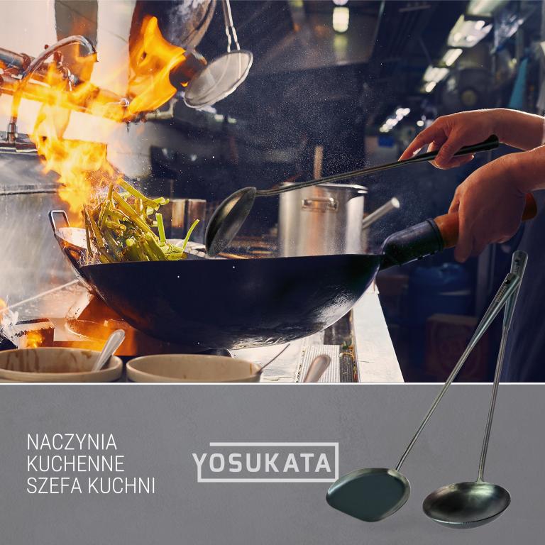 Yosukata Zestaw 5 Narzędzi Odpornych na Ciepło - Chochla, Łopatka do Smażenia 43cm i 3 Pary Pałeczek Kuchennych