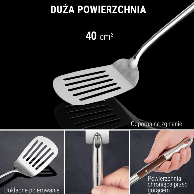 Yosukata Zestaw 3 Narzędzi Odpornych na Ciepło - Łopatka Łyżka Wazowa i Łopatka do Przewracania 43 cm do Woka