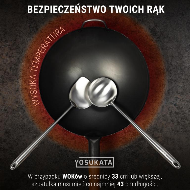 Yosukata Zestaw 2 Narzędzi Odpornych na Ciepło - Łopatka i Łyżka Wazowa 43 cm do Woka