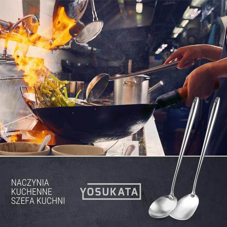 Yosukata Zestaw 2 Narzędzi Odpornych na Ciepło - Łopatka i Łyżka Wazowa 43 cm do Woka