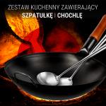 Small Yosukata Zestaw 2 Narzędzi Odpornych na Ciepło - Łopatka i Łyżka Wazowa 43 cm do Woka