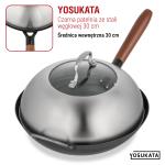 Small Yosukata Przykrywka z Nierdzewnej Stali z Wkładką z Hartowanego Szkła 29cm (Do Woka 30cm) 