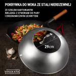Small Yosukata Przykrywka z Nierdzewnej Stali z Wkładką z Hartowanego Szkła 29cm (Do Woka 30cm) 