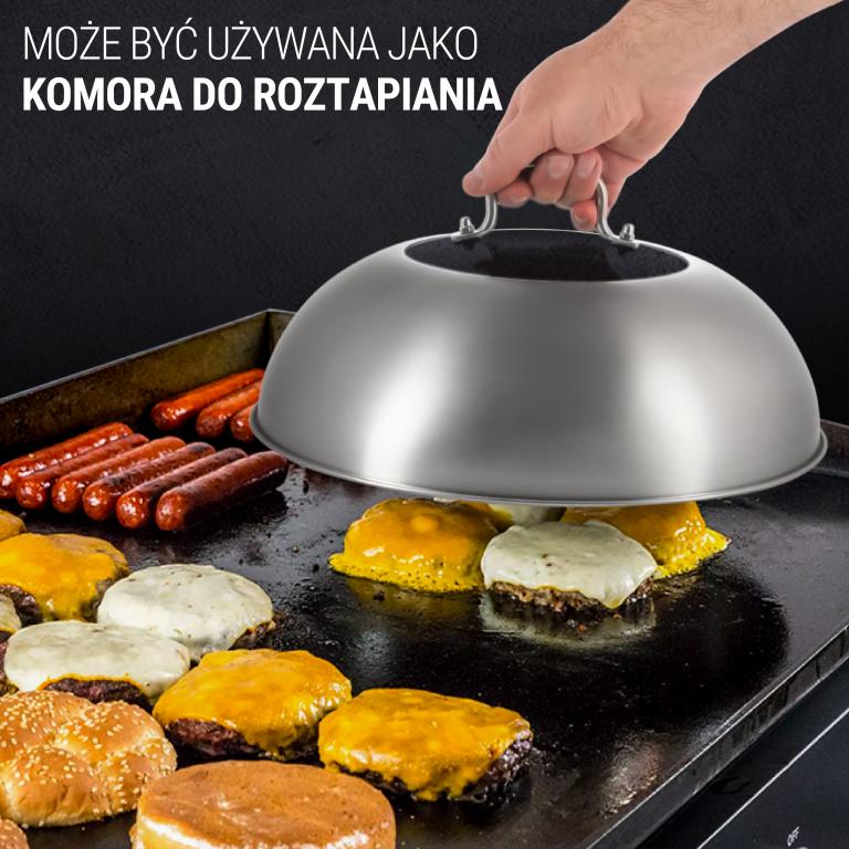Yosukata Przykrywka z Nierdzewnej Stali z Wkładką z Hartowanego Szkła 32,5cm (Do Woka 34cm)