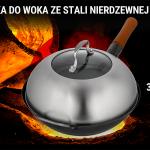 Small Yosukata Przykrywka z Nierdzewnej Stali z Wkładką z Hartowanego Szkła 32,5cm (Do Woka 34cm)