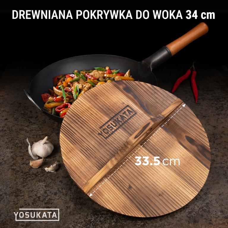 Yosukata Pokrywka Drewniana z Ergonomiczną Rączką 34 cm