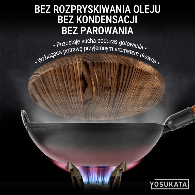 Yosukata Pokrywka Drewniana z Ergonomiczną Rączką 34 cm