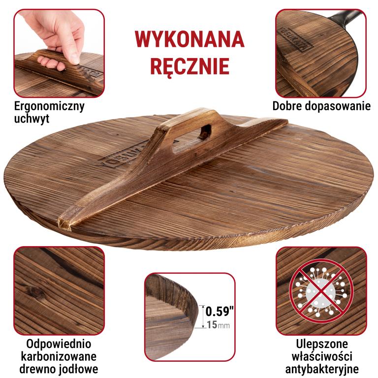 Yosukata Pokrywka Drewniana z Ergonomiczną Rączką 36 cm