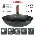 Small Yosukata Patelnia ze Stali Czarnej 26cm (wstępnie sezonowany)