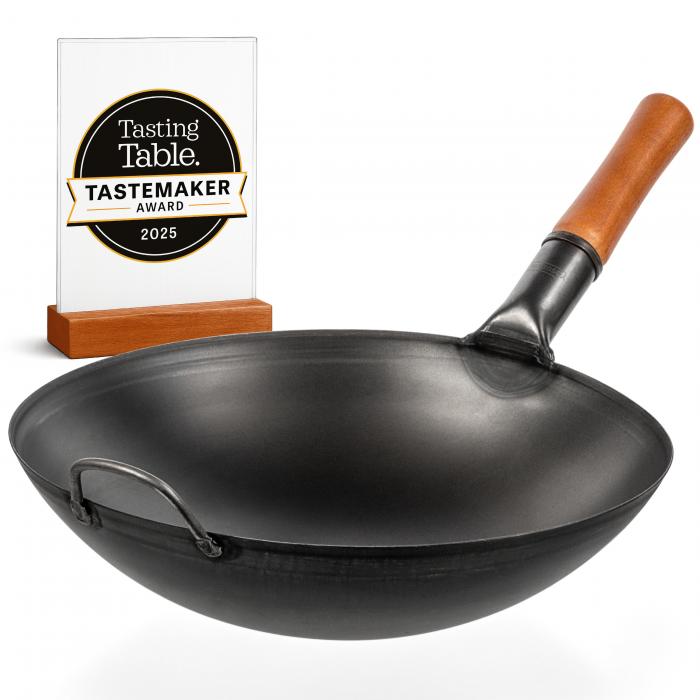 Yosukata Wok ze Stali Czarnej 36cm (z okrągłym dnem, wstępnie sezonowany)