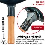 Small Yosukata Wok ze Stali Niebieski 34cm (z płaskim dnem, wstępnie sezonowany)