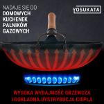 Small Yosukata Wok ze Stali Niebieski 36cm (z okrągłym dnem, wstępnie sezonowany) 