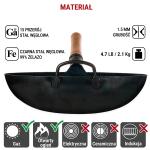 Small Yosukata Wok ze Stali Niebieski 36cm (z okrągłym dnem, wstępnie sezonowany) 