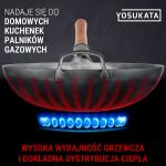 Small Yosukata Wok ze Stali Niebieski 36cm (z okrągłym dnem, niesezonowany) 