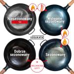 Small Yosukata Wok ze Stali Niebieski 36cm (z okrągłym dnem, niesezonowany) 