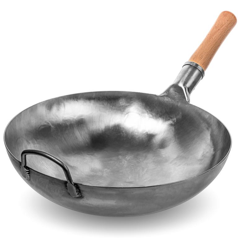 Yosukata Wok ze Stali Niebieski 36cm (z okrągłym dnem, niesezonowany) 