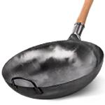 Small Yosukata Wok ze Stali Niebieski 36cm (z okrągłym dnem, niesezonowany) 